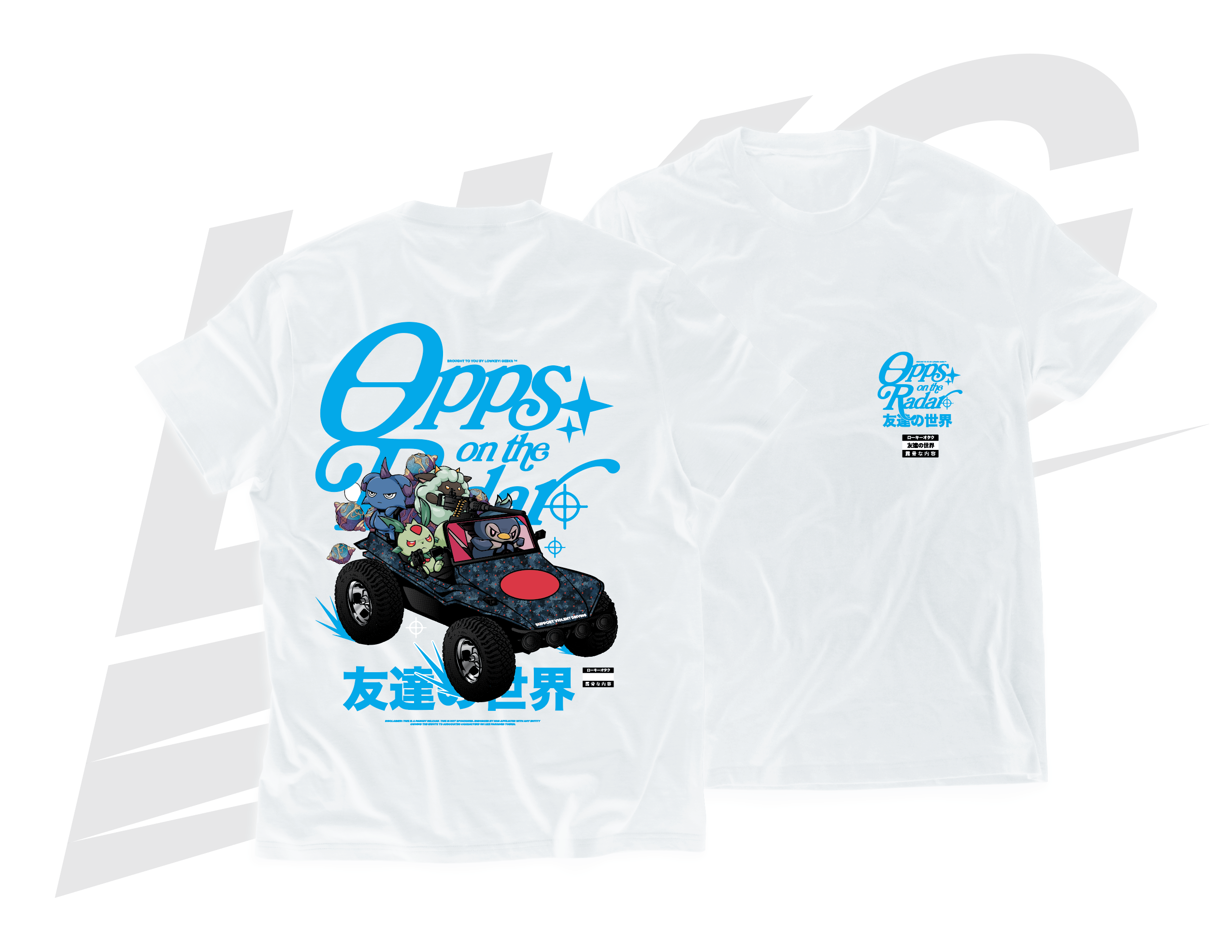 LOWKEY! "OPPS ON THE RADAR" PAL TEE - WHITE