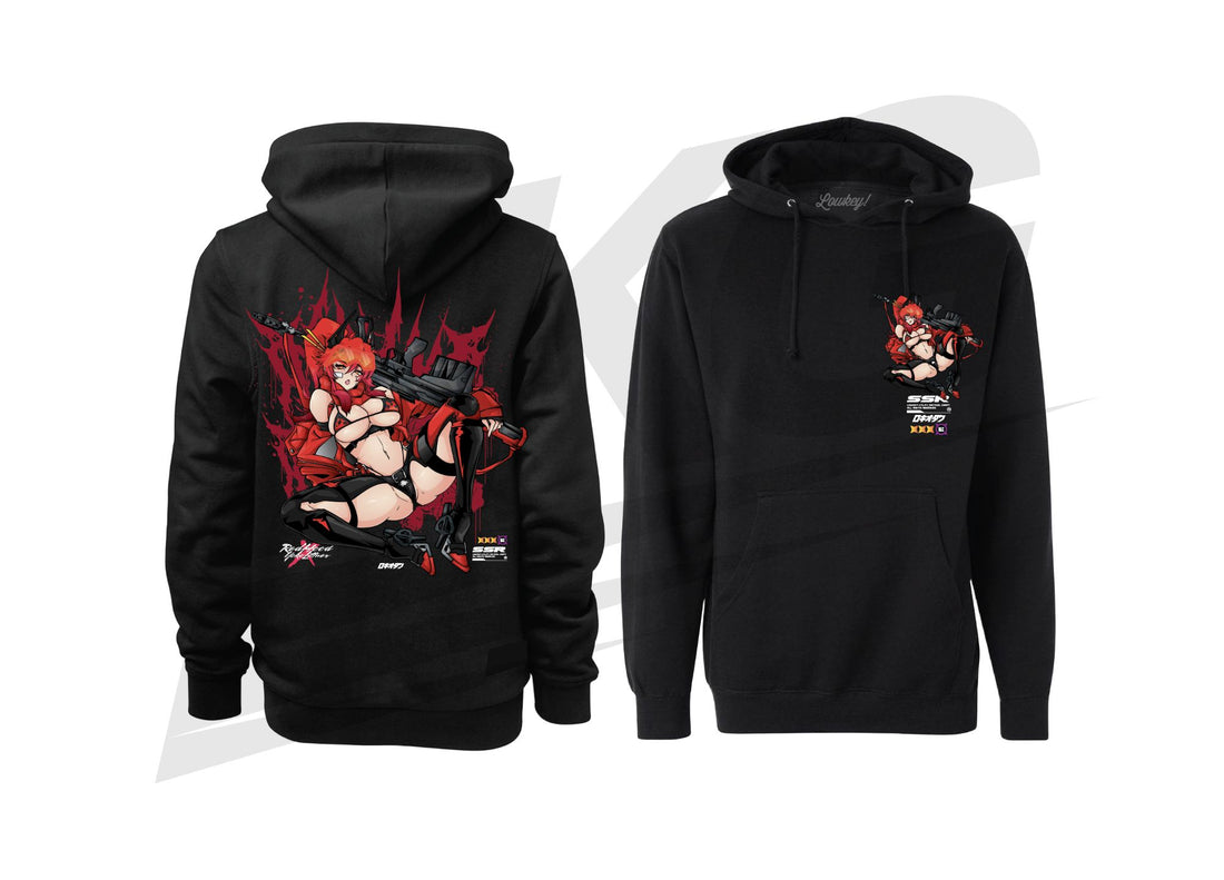 LOWKEY! "REDHOOD X YOKO" SSR HOODIE - BLACK