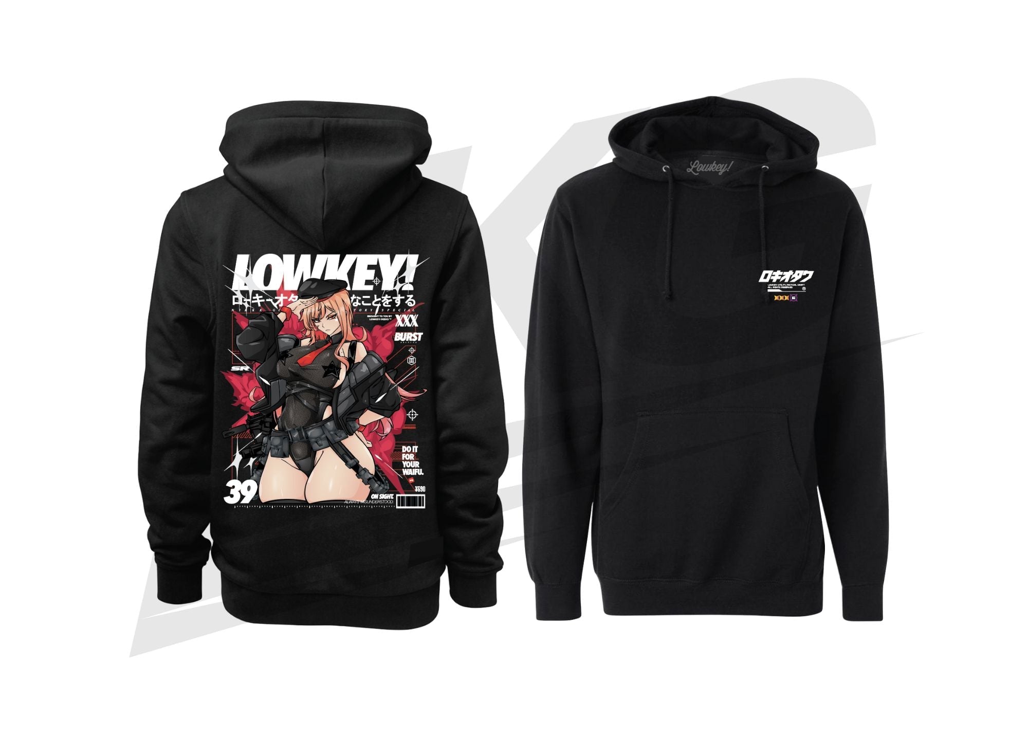 LOWKEY! ISSUE NO. 39 "SWIMSUIT RAPI" SR HOODIE - BLACK