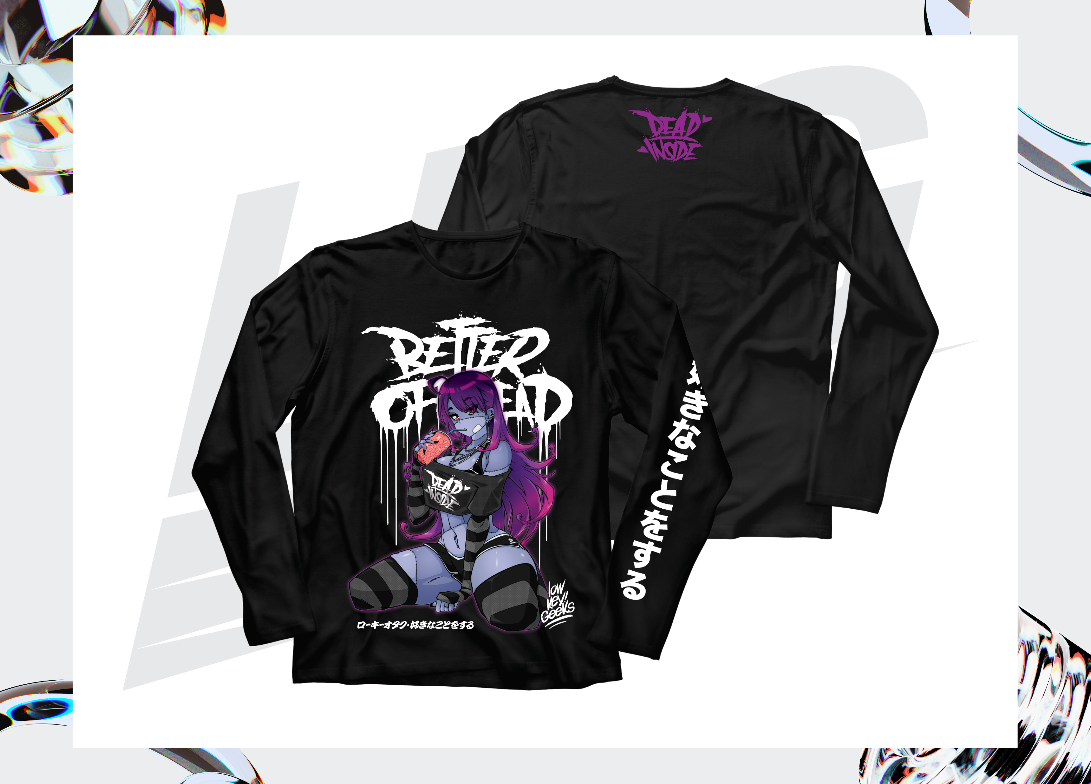 LOWKEY! "BETTER OFF DEAD" ZOMBAE L/S TEE