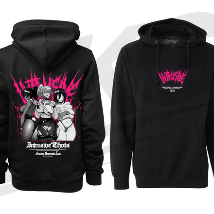 LOWKEY! "INTRUSIVE THOTS" HOODIE - BLACK