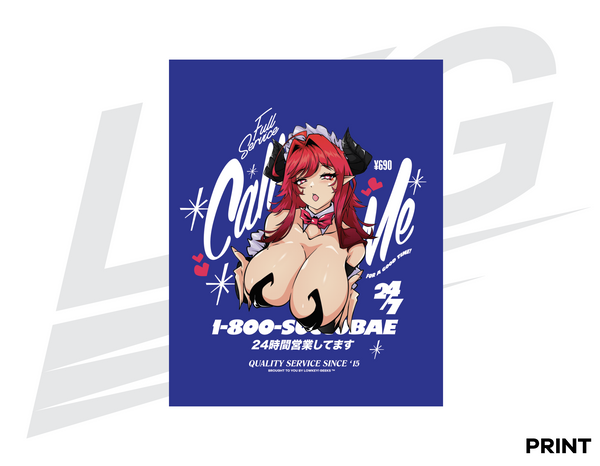 LIMITED EDITION ART PRINT - LOWKEY! "CALL ME FOR A GOOD TIME" SUCCUBAE PRINT