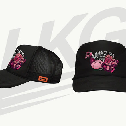 LOWKEY! "THIGH HIGHS & LO-FI" TRUCKER CAP - BLACK