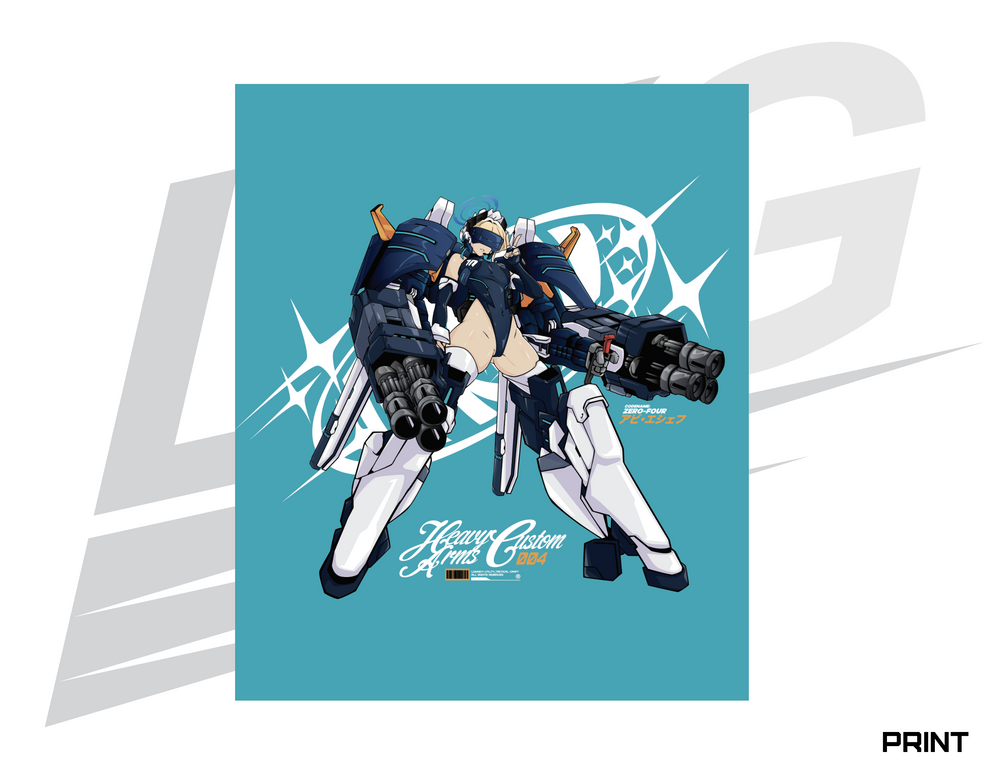 LIMITED EDITION ART PRINT - LOWKEY! "HEAVYARMS X TOKI" MG PRINT