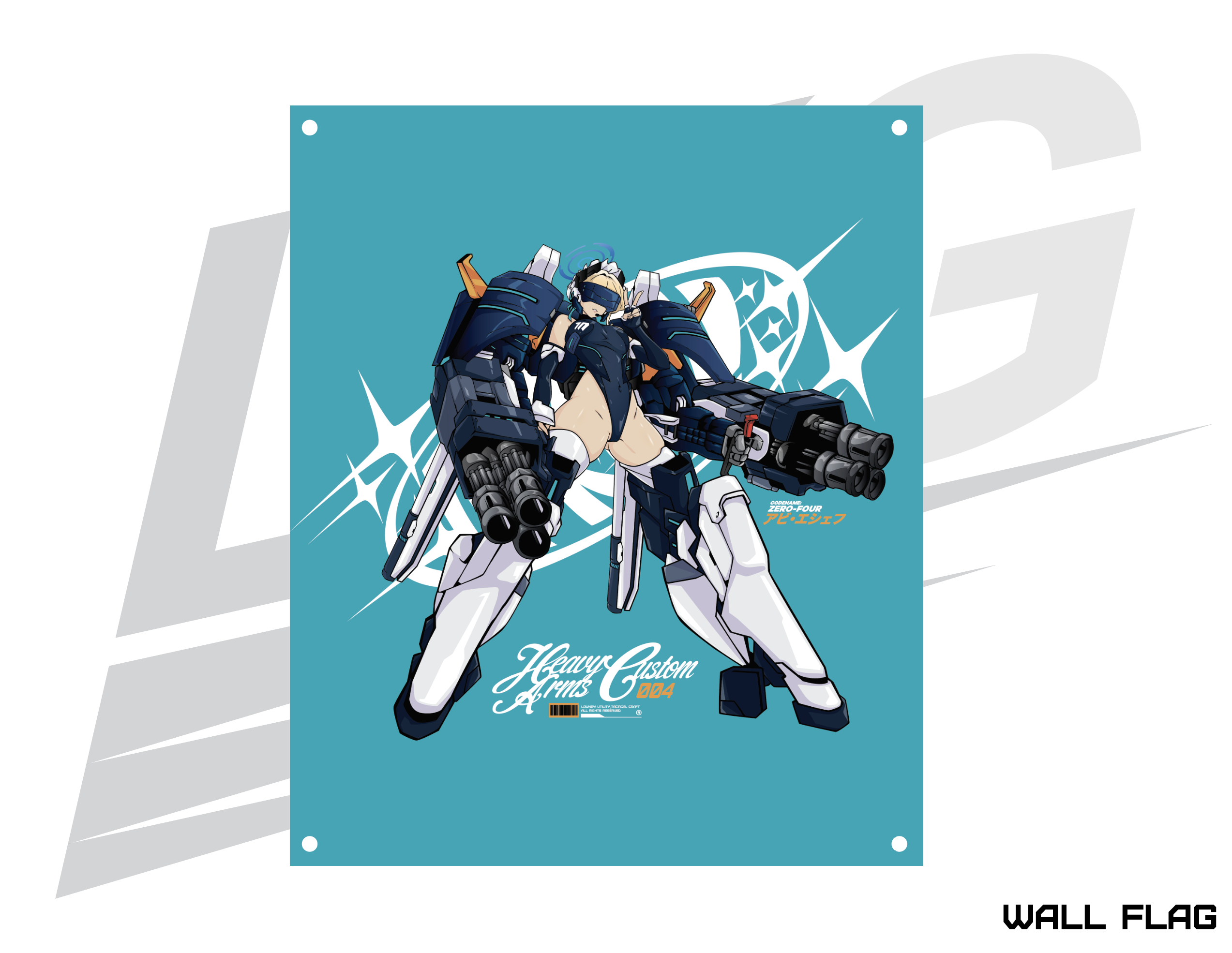 LOWKEY! "HEAVYARMS X TOKI" MG WALL FLAG