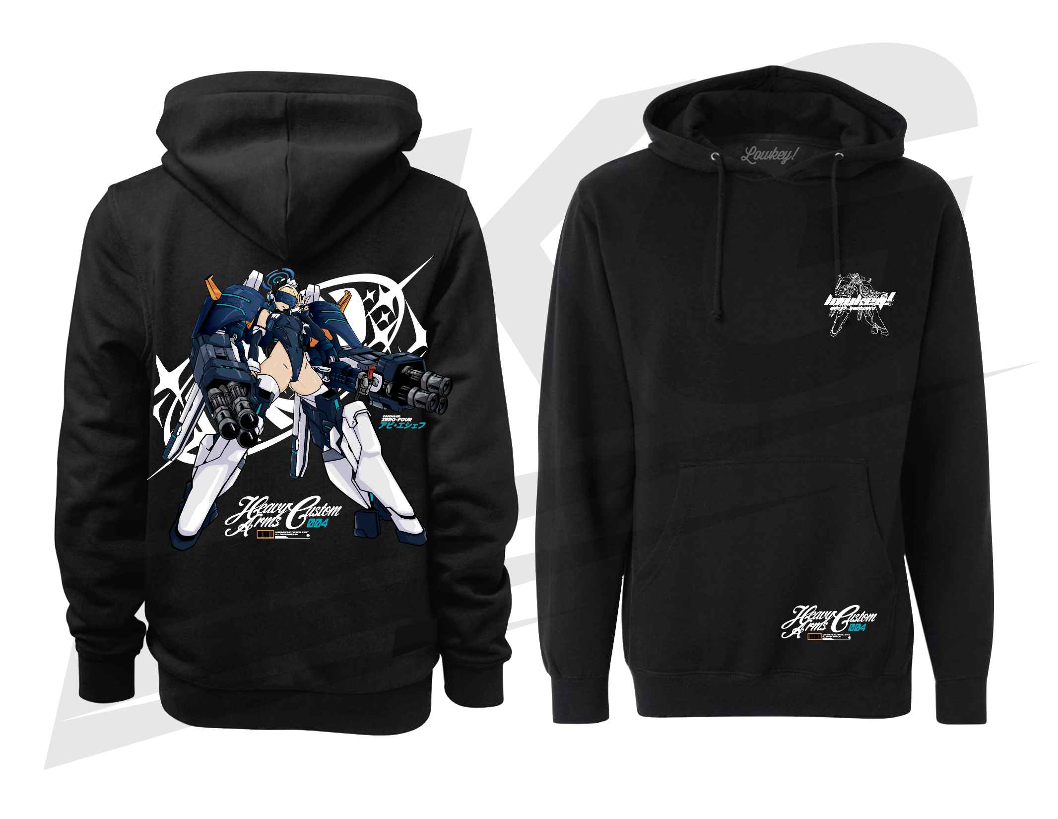 LOWKEY! "HEAVYARMS X TOKI" MG HOODIE - BLACK