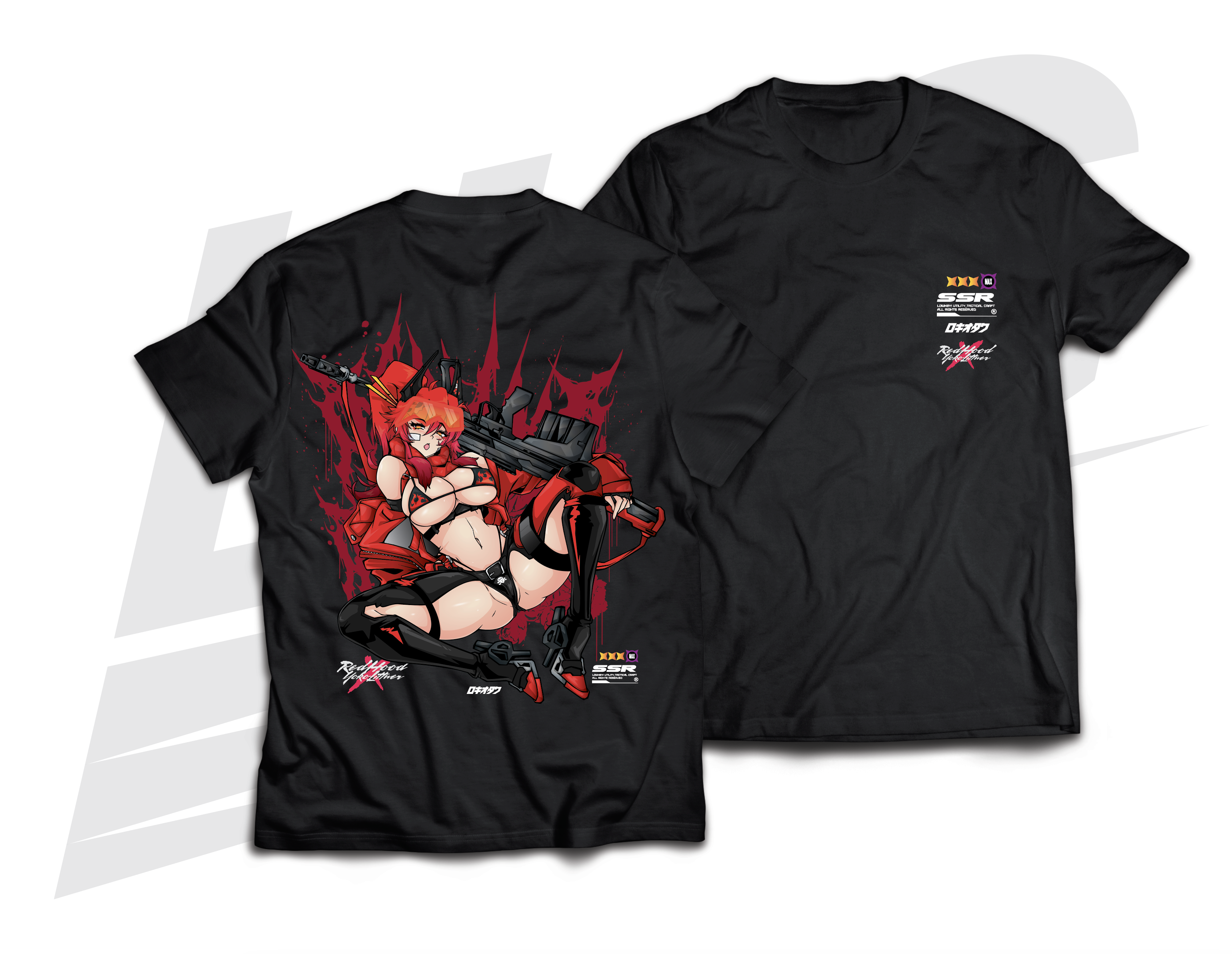 LOWKEY! "REDHOOD X YOKO" SSR TEE - BLACK