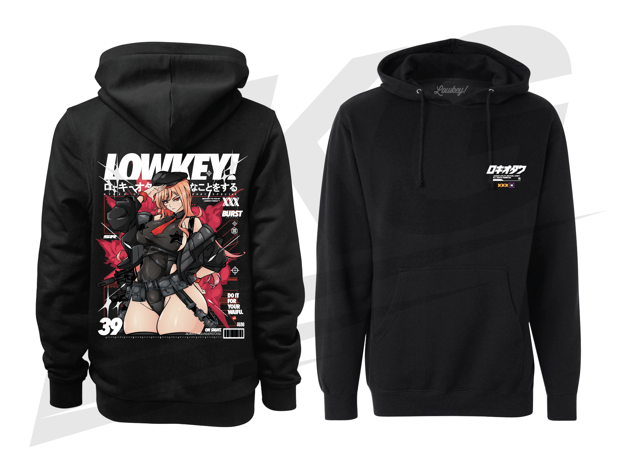 LOWKEY! ISSUE NO. 39 "SWIMSUIT RAPI" SR HOODIE - BLACK