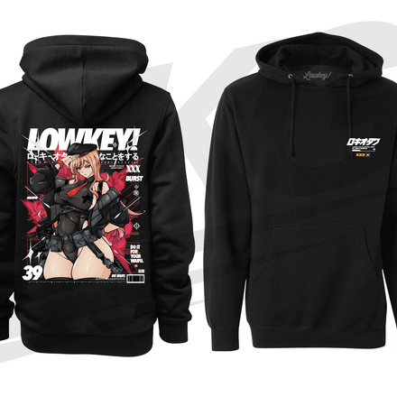 LOWKEY! ISSUE NO. 39 "SWIMSUIT RAPI" SR HOODIE - BLACK