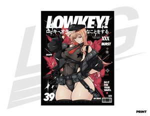 LIMITED EDITION ART PRINT - LOWKEY! ISSUE NO. 39 "SWIMSUIT RAPI" SR PRINT - BLACK