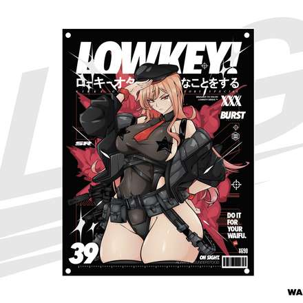 ***SPECIAL RELEASE!*** ~ LOWKEY! ISSUE NO.39 "SWIMSUIT RAPI" SR WALL FLAG - BLACK