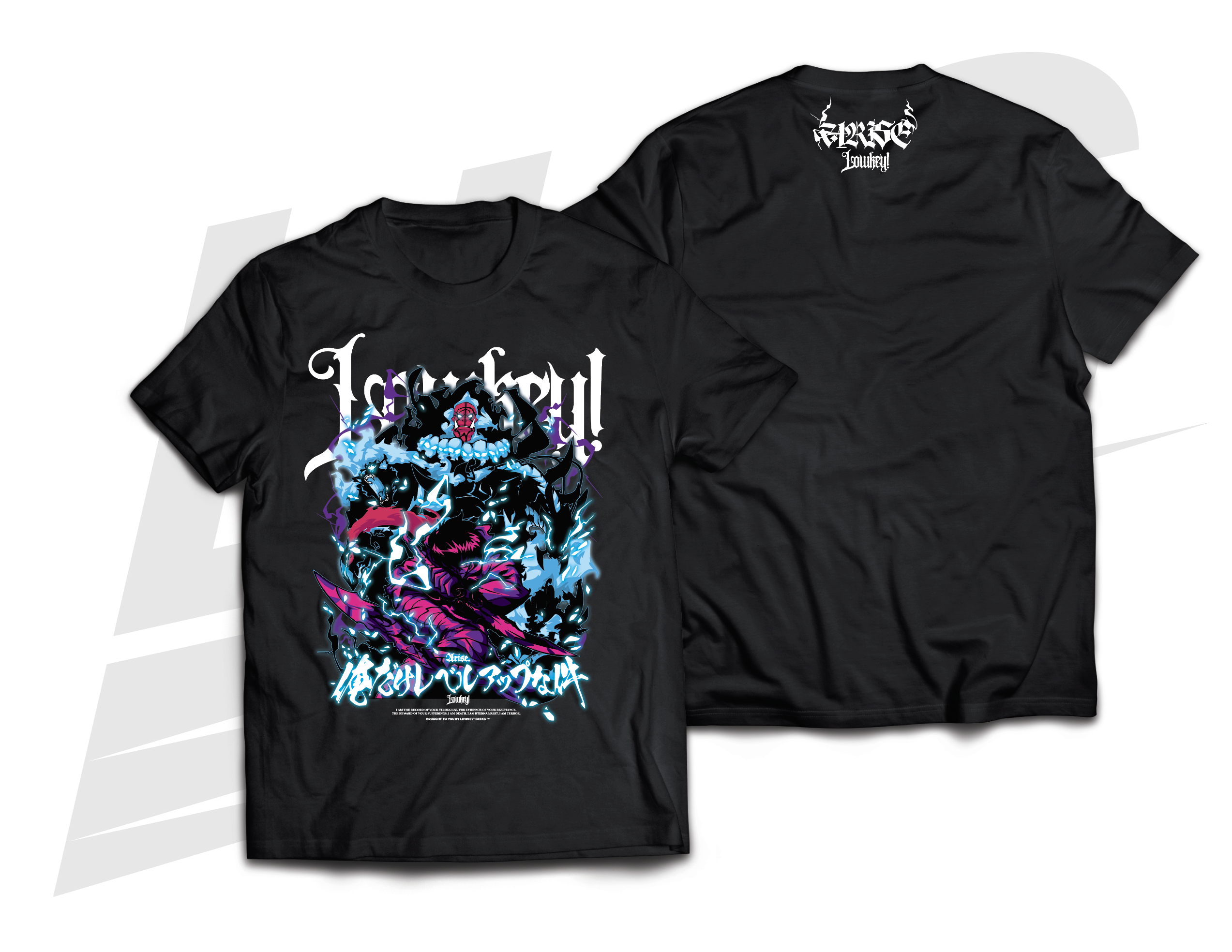 LOWKEY! "ARISE" SOLO LEVELING TEE - BLACK