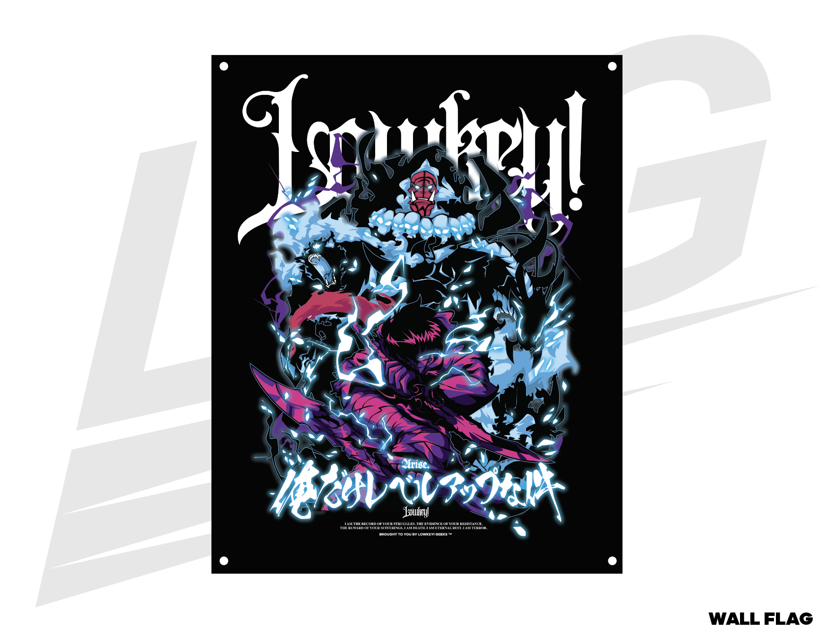 ***SPECIAL RELEASE!*** ~ LOWKEY! "ARISE" SOLO LEVELING WALL FLAG