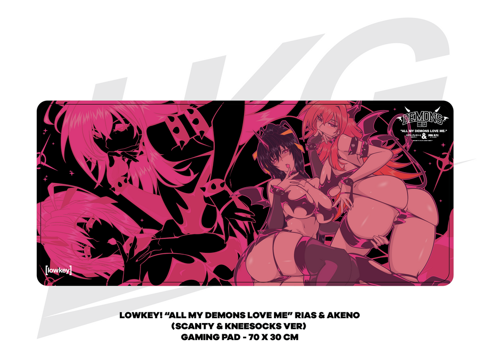 LOWKEY! "ALL MY DEMONS LOVE ME" RIAS & AKENO GAMING MOUSE PAD