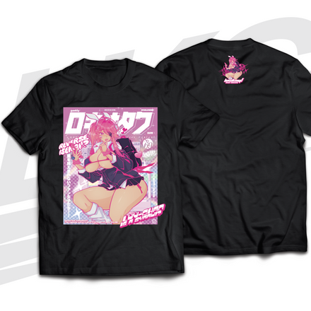 LOWKEY! "BISHOUJO LOVANDER" GYARU TEE - BLACK