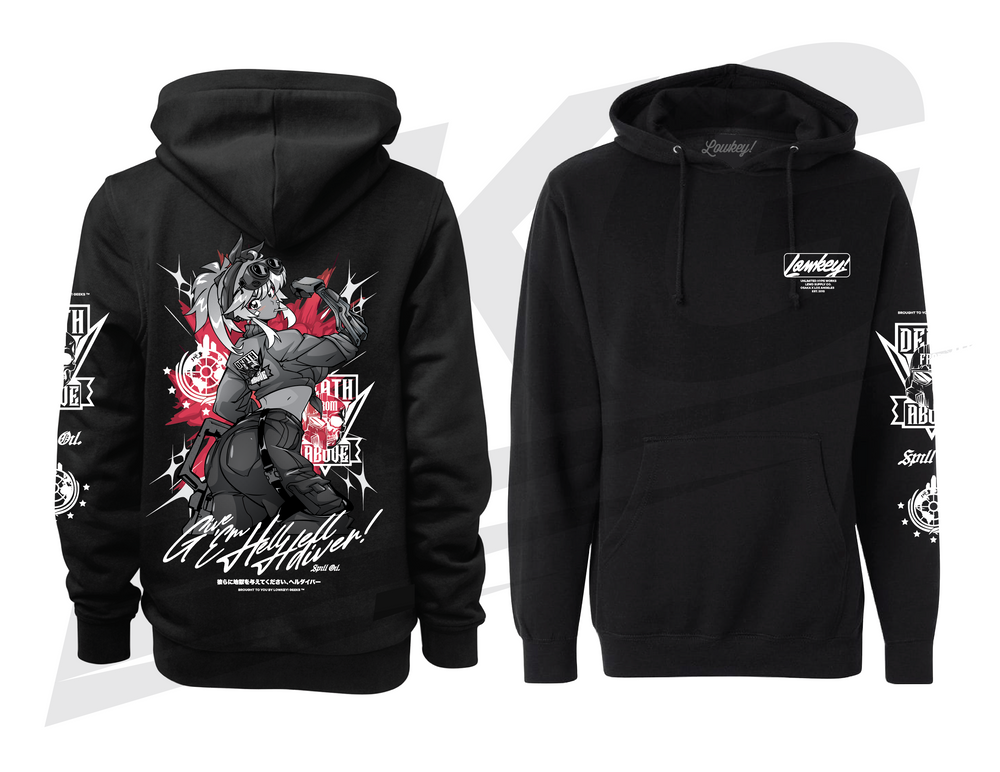 LOWKEY! "AKARI THE HELLDIVER" HOODIE - BLACK