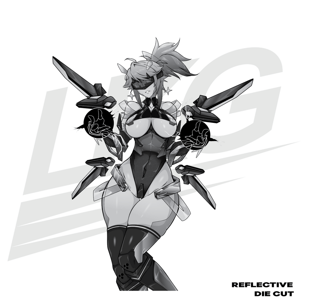 AREA-51 CHAN: VALKYRIE DIE CUT- B&W REFLECTIVE