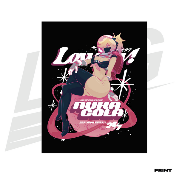 LIMITED EDITION ART PRINT -  LOWKEY! "NUKA COLA" AKARI PRINT