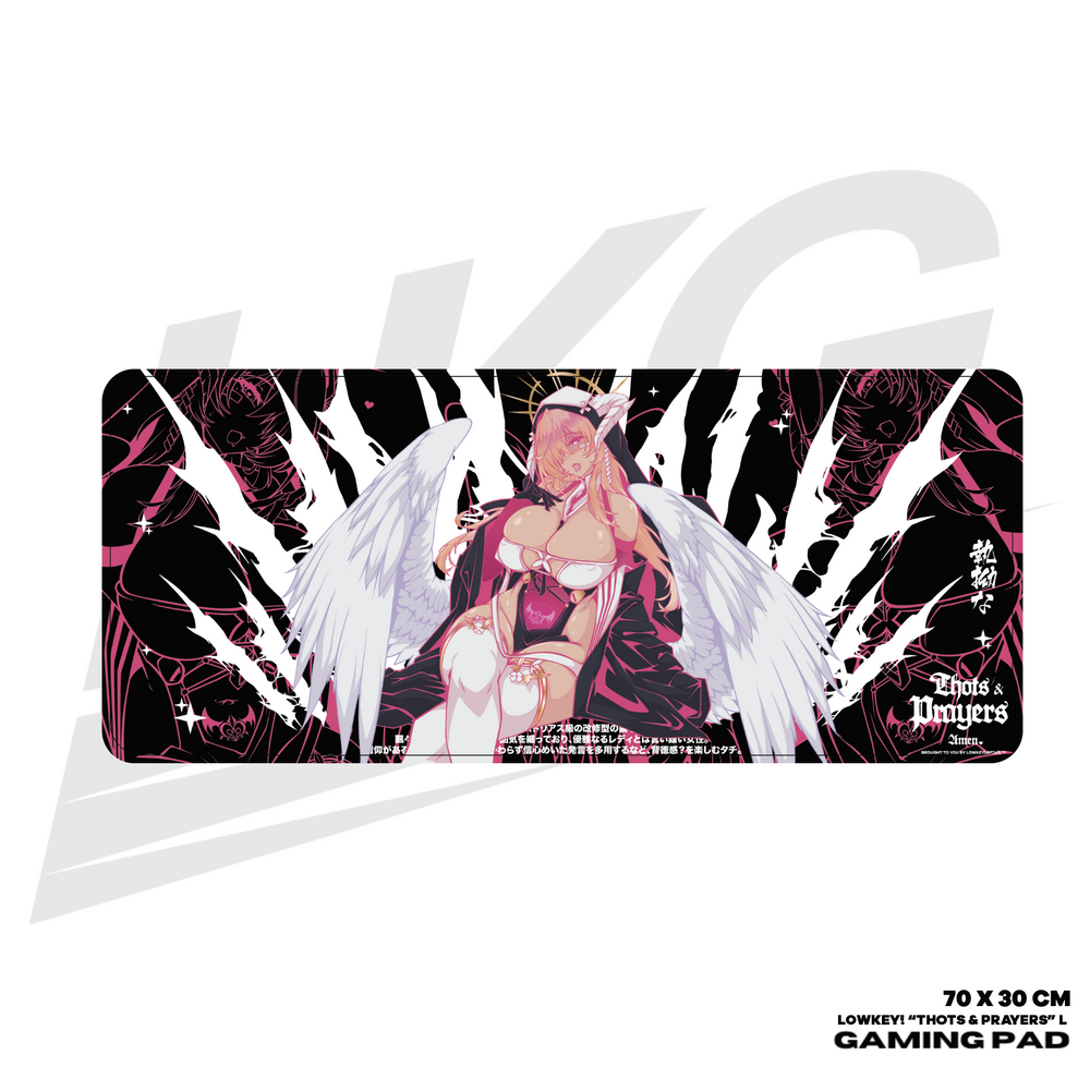 LOWKEY! "THOTS & PRAYERS" GAMING MOUSE PAD