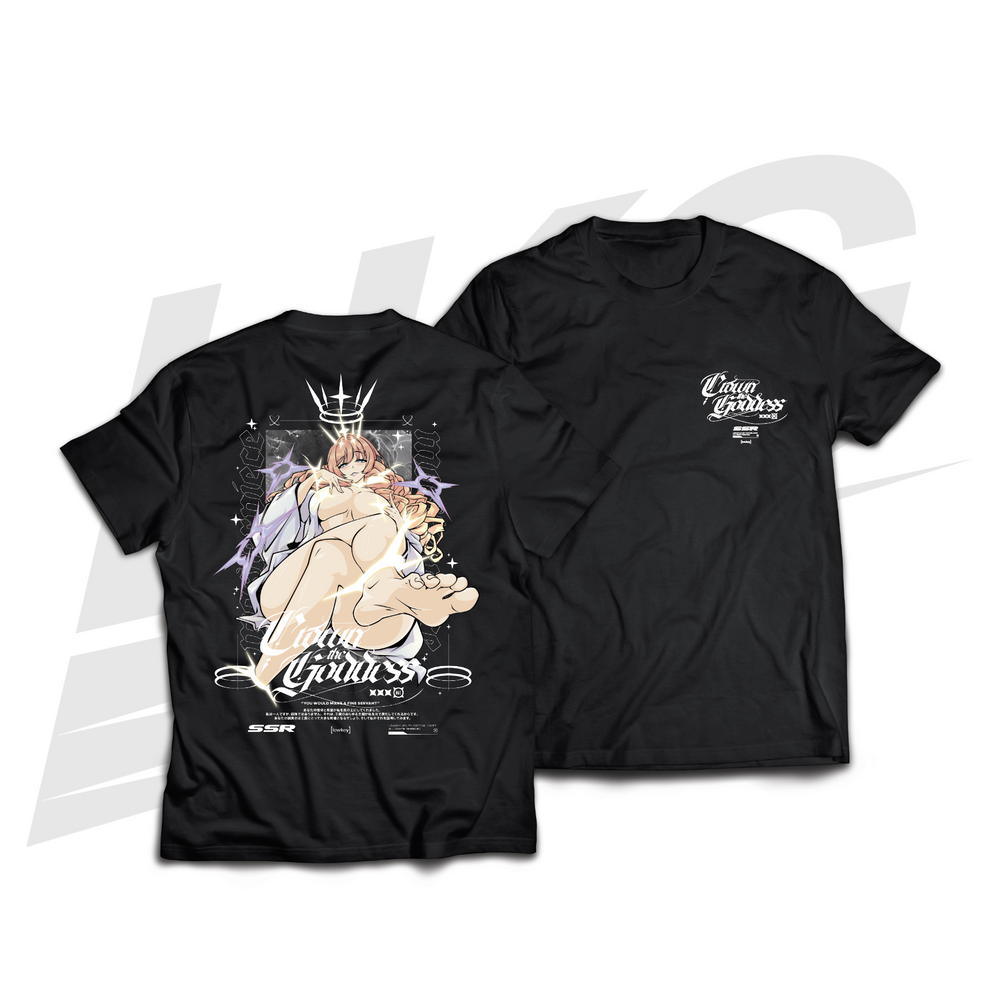LOWKEY! "CROWN THE GODDESS" SSR TEE - BLACK