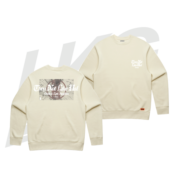 LOWKEY! "THEY NOT LIKE US" RELAXED CREW - CRÈME