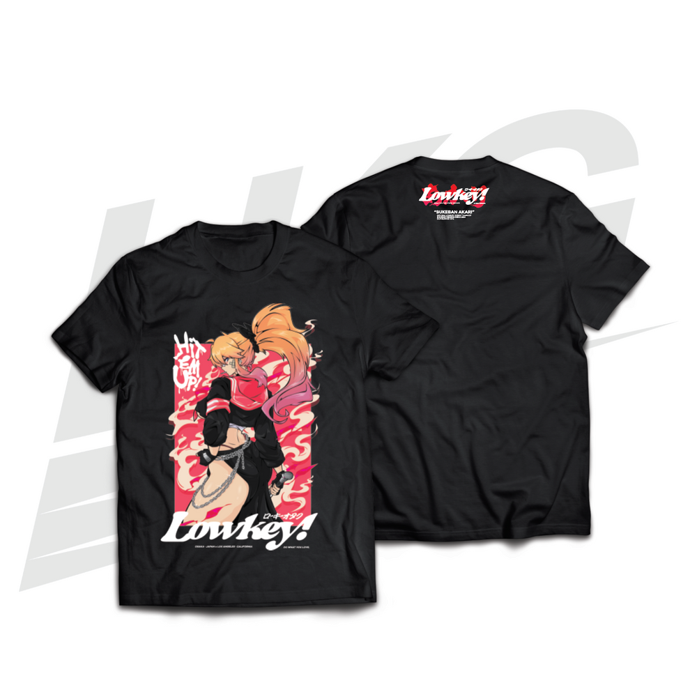 LOWKEY! "SUKEBAN AKARI" TEE - BLACK