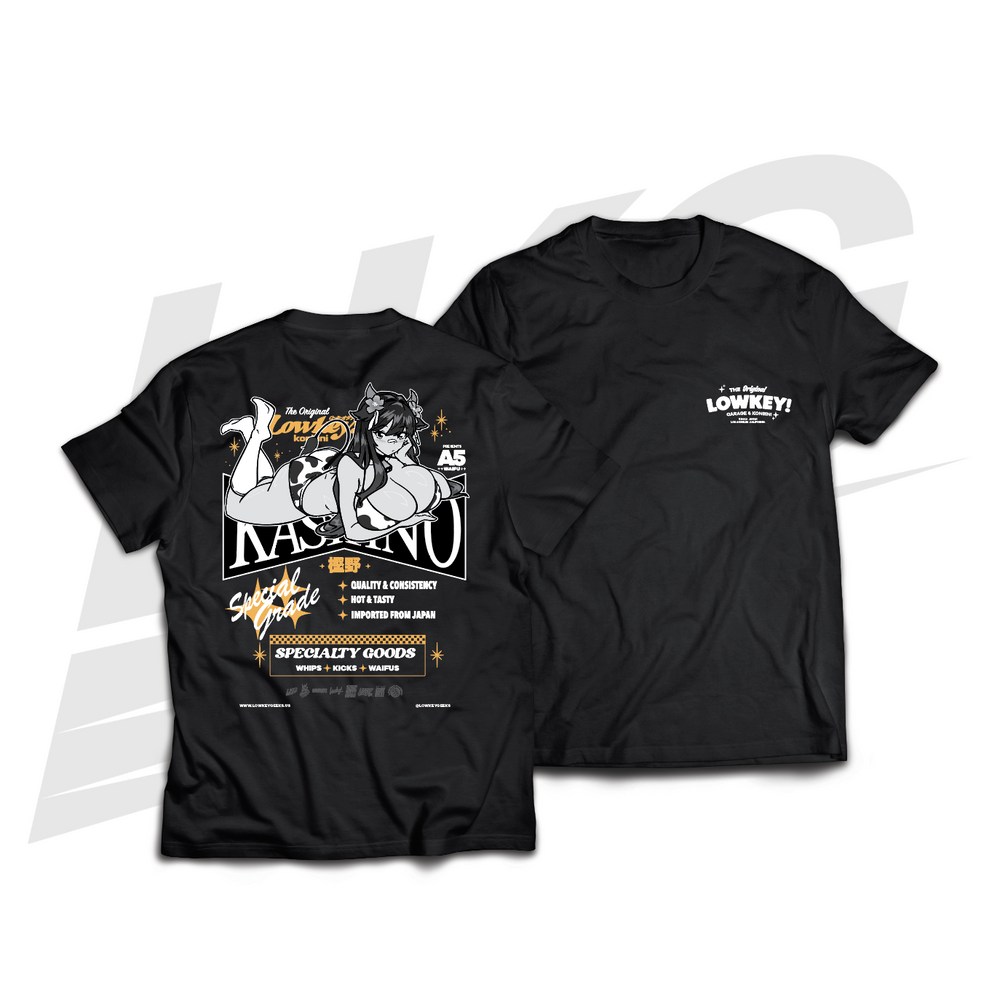 LOWKEY! "GRADE A5 WAIFU" KASHINO TEE - BLACK