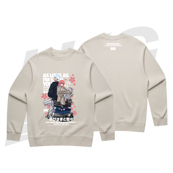 LOWKEY! "AS LONG AS I'M WITH YOU" SHOUJO RELAXED CREW - VINTAGE BONE