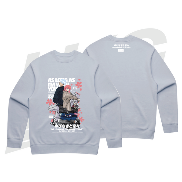 LOWKEY! "AS LONG AS I'M WITH YOU" SHOUJO RELAXED CREW - POWDER BLUE