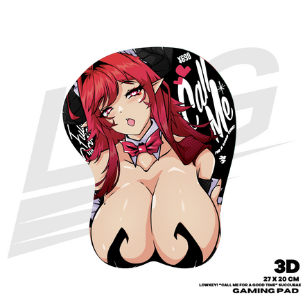 LOWKEY! "CALL ME FOR A GOOD TIME" SUCCUBAE MOUSE PAD - 3D