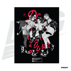LIMITED EDITION ART PRINT -  LOWKEY! "HYPE FIGHTERS" 9TH YR ANNIVERSARY PRINT