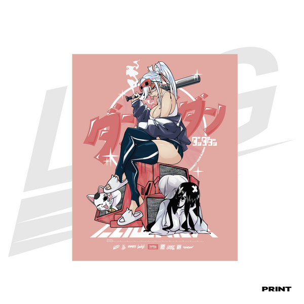 LIMITED EDITION ART PRINT -  LOWKEY! "RESPECT YOUR ELDERS!" DANDADAN PRINT - BUBBLEGUM