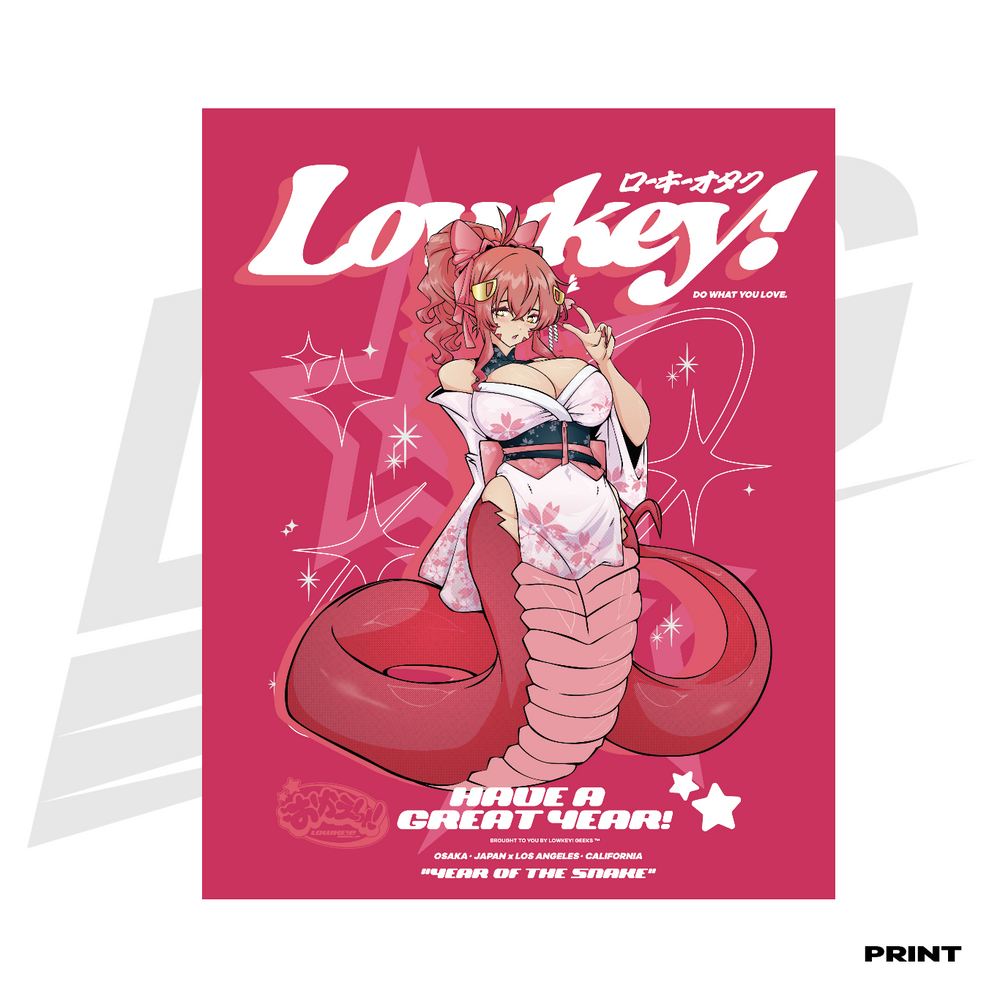 LIMITED EDITION ART PRINT -  LOWKEY! "YEAR OF THE SNAKE" MIIA PRINT
