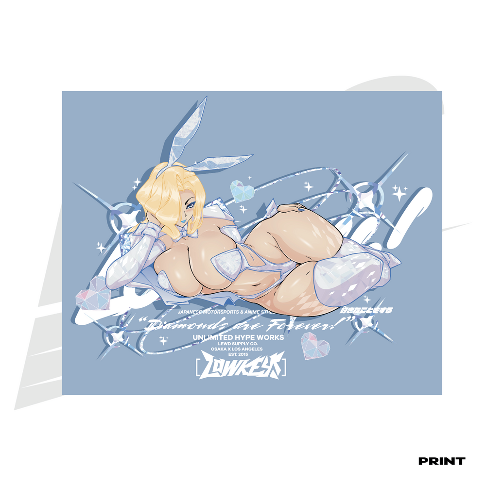 LIMITED EDITION ART PRINT -  LOWKEY! "DIAMOND BUNNY" EMMA PRINT