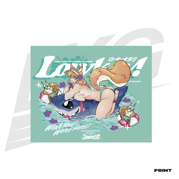 LIMITED EDITION ART PRINT -  LOWKEY! "WISH YOU WERE HERE!" SQUIRREL GIRL PRINT