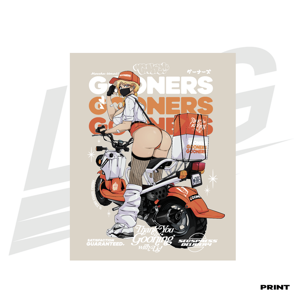 LIMITED EDITION ART PRINT -  LOWKEY! "GOONERS & GYARUS" DELIVERY PRINT