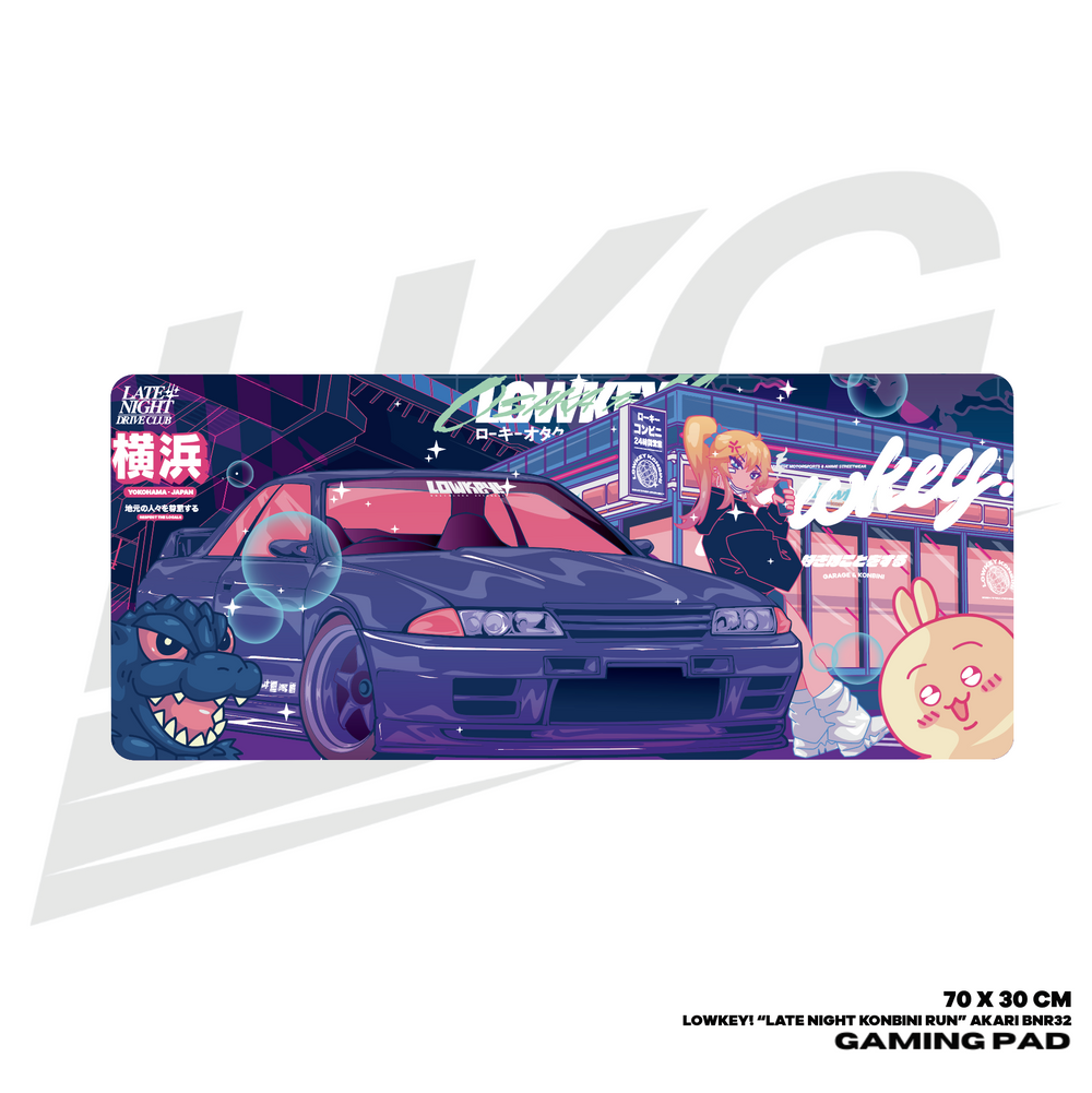 LOWKEY! "LATE NIGHT KONBINI RUN" AKARI BNR32 GAMING MOUSE PAD