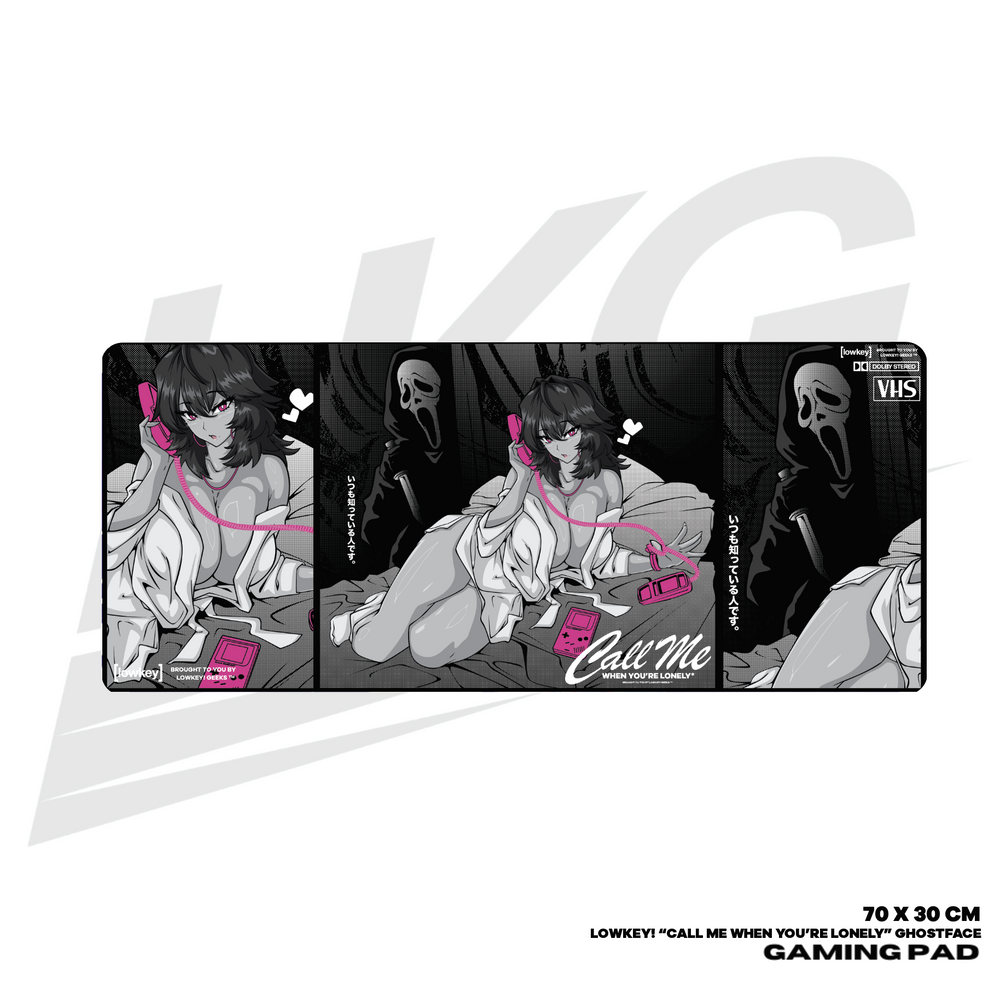 LOWKEY! "CALL ME WHEN YOU'RE LONELY" GHOSTFACE GAMING MOUSE PAD