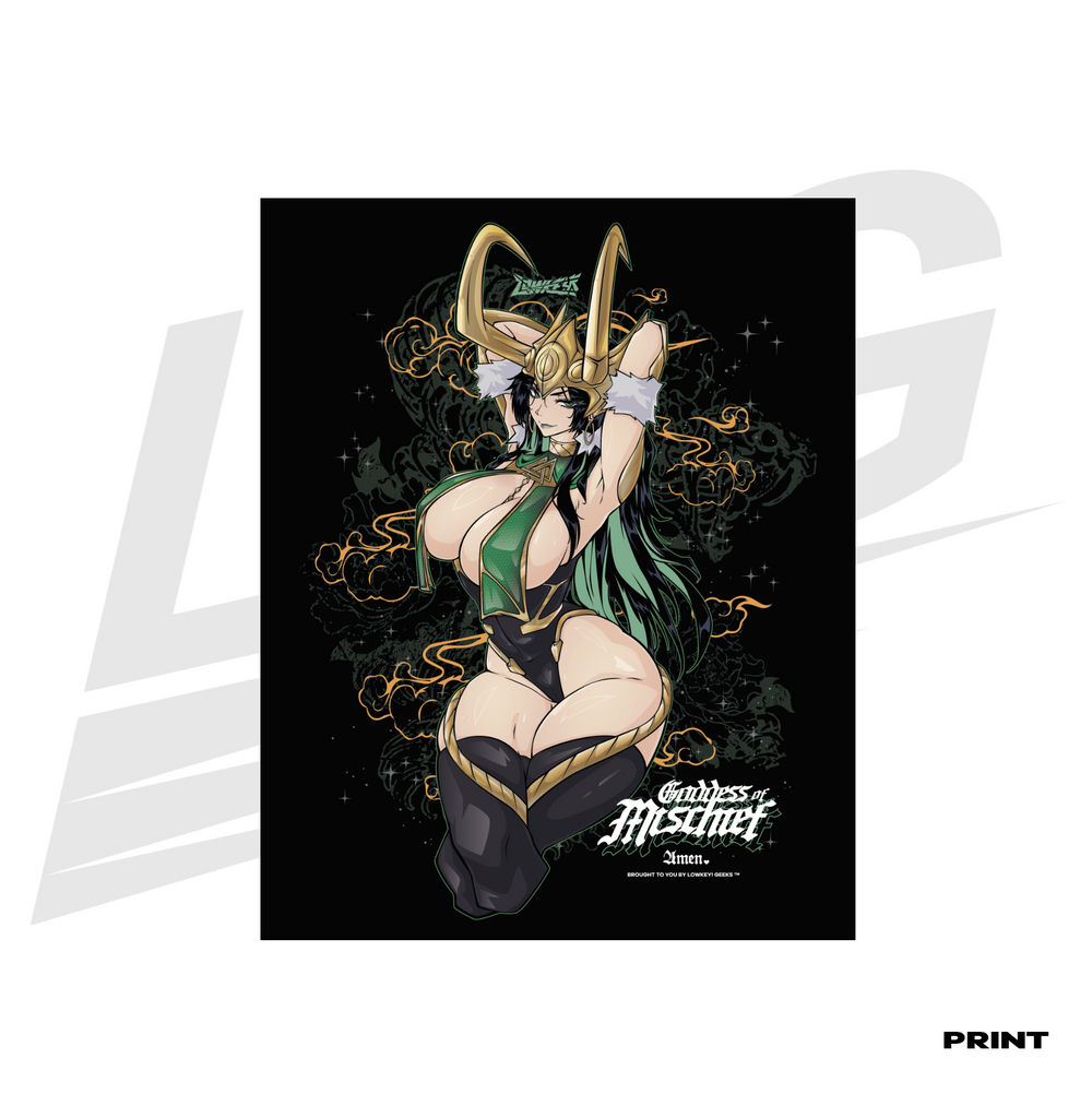 LIMITED EDITION ART PRINT -  LOWKEY! "GODDESS OF MISCHIEF" LADY LOKI PRINT