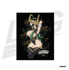LIMITED EDITION ART PRINT -  LOWKEY! "GODDESS OF MISCHIEF" LADY LOKI PRINT