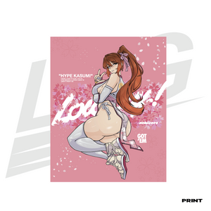 LIMITED EDITION ART PRINT -  LOWKEY! "HYPE KASUMI" PRINT - WHITE DRESS VER