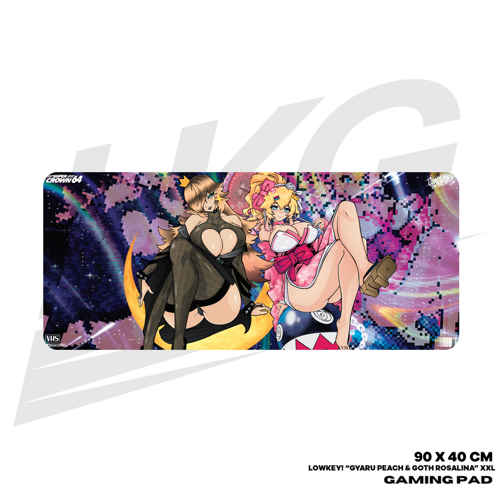 LOWKEY! "GYARU PEACH & GOTH ROSALINA" GAMING MOUSE PAD - XXL