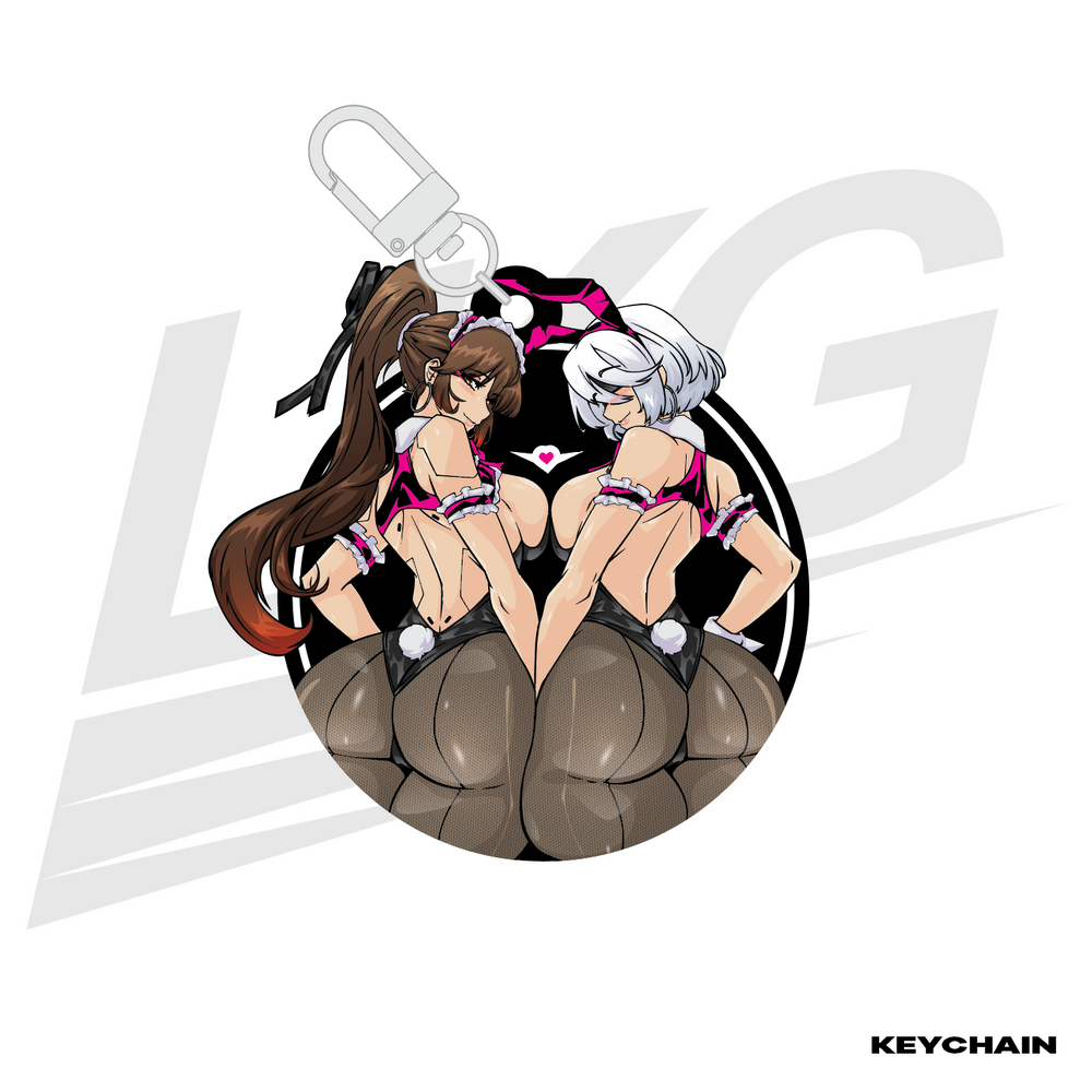 LOWKEY! "MAIDBUNNY 2B & EVE" TAG TEAM KEYCHAIN