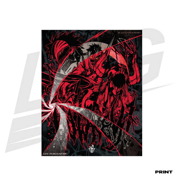 LIMITED EDITION ART PRINT - LOWKEY! "DEATH & STRAWBERRY" HOLLOW PRINT