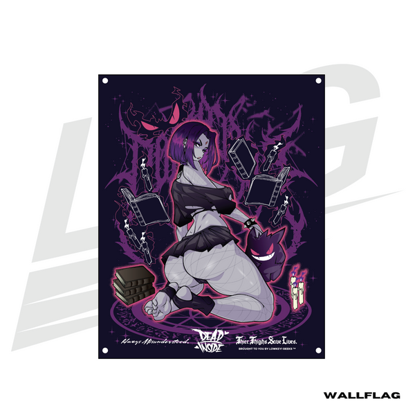 ***SPECIAL RELEASE!*** ~ LOWKEY! "DEAD INSIDE" GOTH RAVEN WALL FLAG