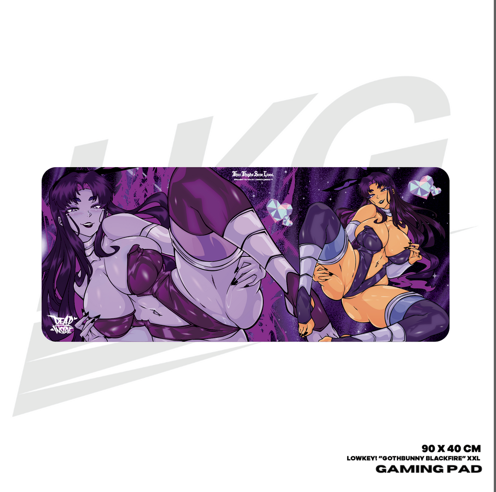 LOWKEY! "GOTHBUNNY BLACKFIRE" GAMING MOUSE PAD - XXL