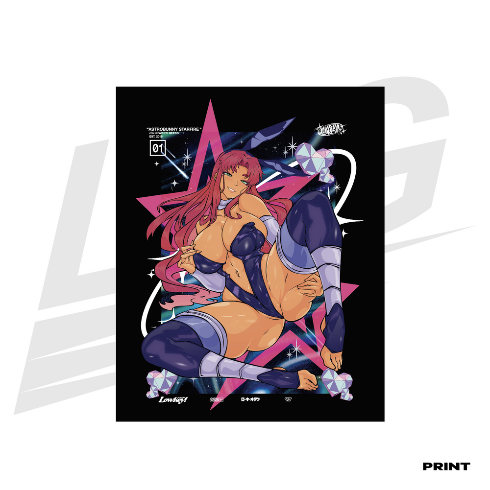 LIMITED EDITION ART PRINT -  LOWKEY! "ASTROBUNNY STARFIRE" PRINT