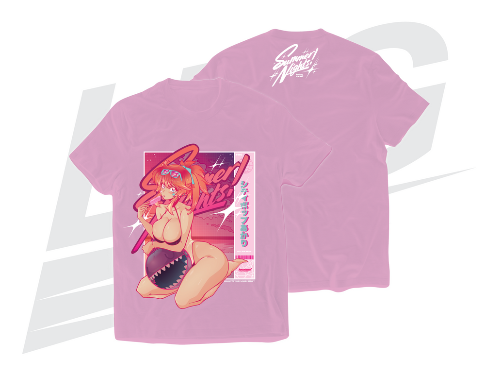 LOWKEY! "CITY POP AKARI" VINTAGE TEE - BUBBLEGUM