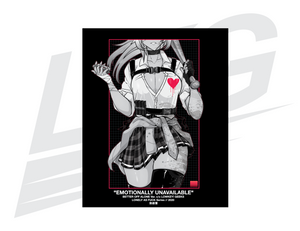 LIMITED EDITION ART PRINT - LOWKEY! [LONELYASFUCK] "EMOTIONALLY UNAVAILABLE" (B&W)