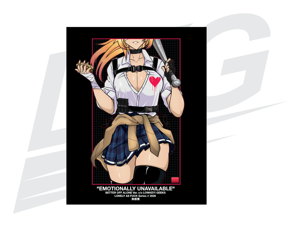 LIMITED EDITION ART PRINT - LOWKEY! [LONELYASFUCK] "EMOTIONALLY UNAVAILABLE" (COLOR)